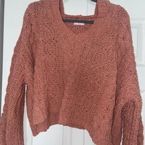 PINK LILY Sweater Oversized Chenille Cable Knit Hooded Sweater